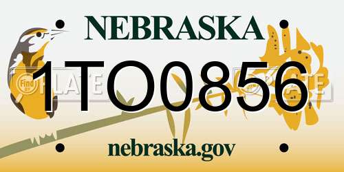 1TO0856 Nebraska License Plate
