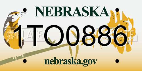 1TO0886 Nebraska License Plate