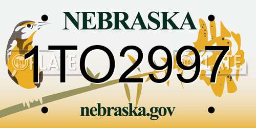 1TO2997 Nebraska License Plate