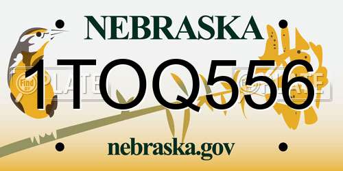 1TOQ556 Nebraska License Plate