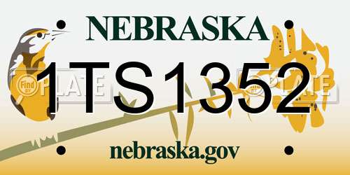 1TS1352 Nebraska License Plate