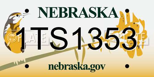 1TS1353 Nebraska License Plate