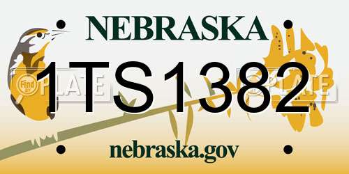 1TS1382 Nebraska License Plate