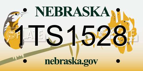 1TS1528 Nebraska License Plate