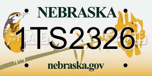 1TS2326 Nebraska License Plate