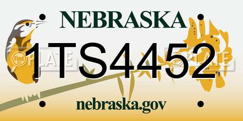 1TS4452 Nebraska License Plate
