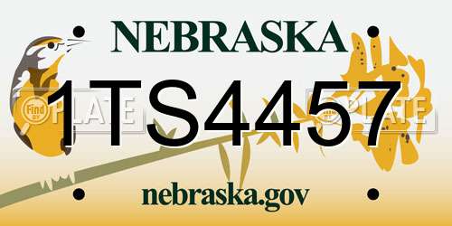 1TS4457 Nebraska License Plate