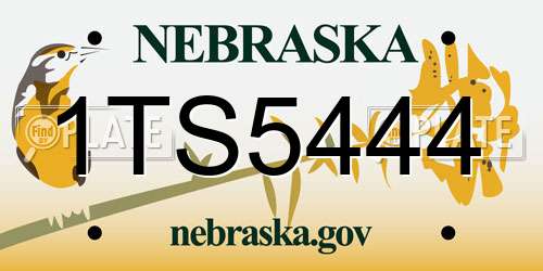 1TS5444 Nebraska License Plate