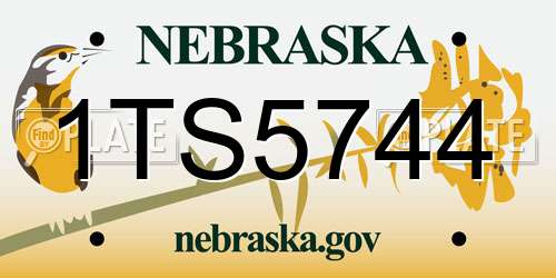 1TS5744 Nebraska License Plate
