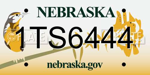 1TS6444 Nebraska License Plate
