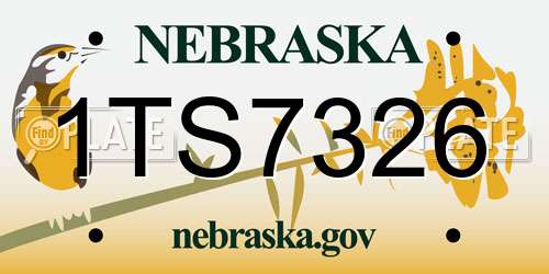 1TS7326 Nebraska License Plate