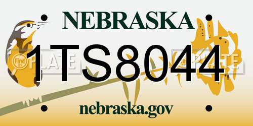 1TS8044 Nebraska License Plate