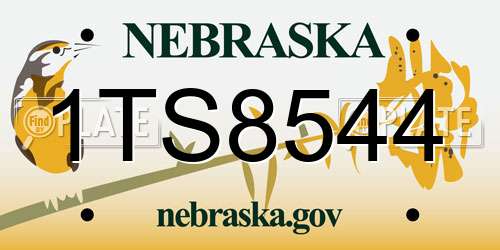 1TS8544 Nebraska License Plate
