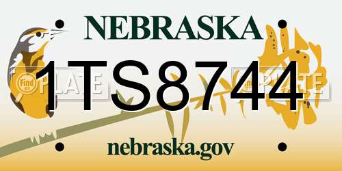 1TS8744 Nebraska License Plate