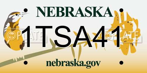 1TSA41 Nebraska License Plate