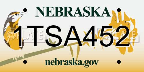 1TSA452 Nebraska License Plate