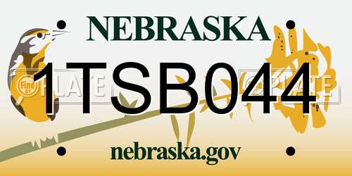 1TSB044 Nebraska License Plate