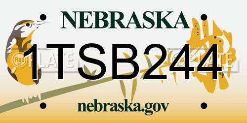1TSB244 Nebraska License Plate