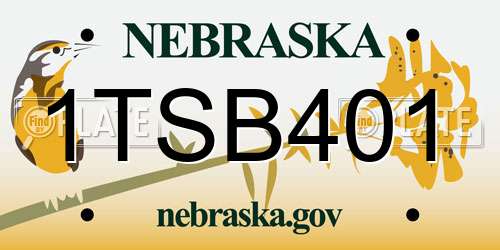 1TSB401 Nebraska License Plate