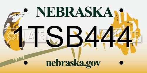 1TSB444 Nebraska License Plate