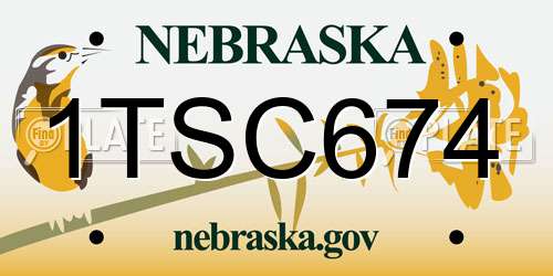 1TSC674 Nebraska License Plate