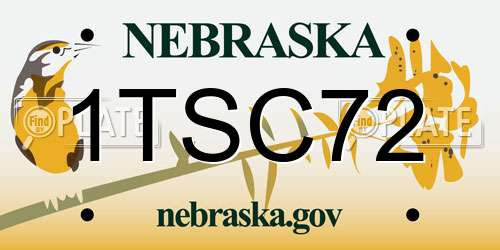 1TSC72 Nebraska License Plate