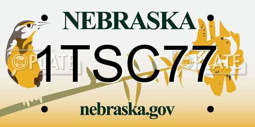 1TSC77 Nebraska License Plate