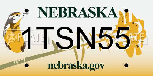1TSN55 Nebraska License Plate