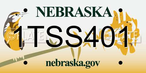 1TSS401 Nebraska License Plate