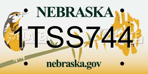 1TSS744 Nebraska License Plate