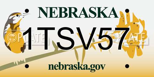1TSV57 Nebraska License Plate