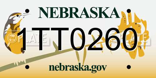 1TT0260 Nebraska License Plate