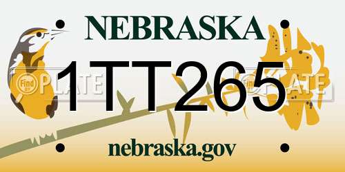 1TT265 Nebraska License Plate
