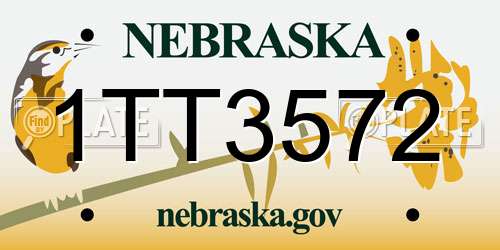 1TT3572 Nebraska License Plate