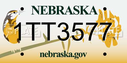 1TT3577 Nebraska License Plate