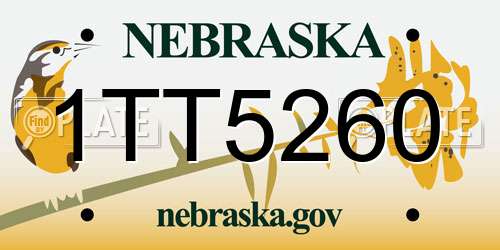 1TT5260 Nebraska License Plate