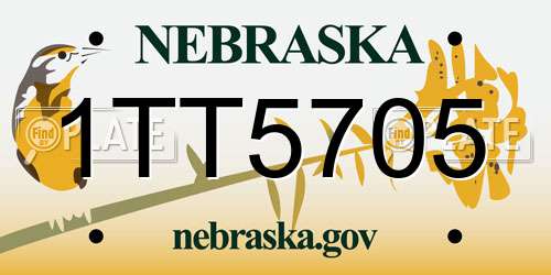 1TT5705 Nebraska License Plate