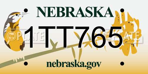 1TT765 Nebraska License Plate
