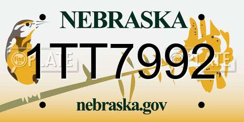 1TT7992 Nebraska License Plate