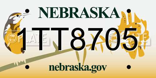 1TT8705 Nebraska License Plate