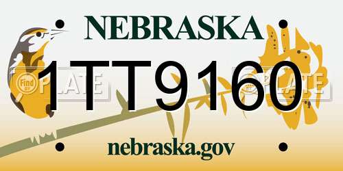 1TT9160 Nebraska License Plate