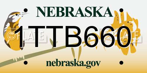 1TTB660 Nebraska License Plate