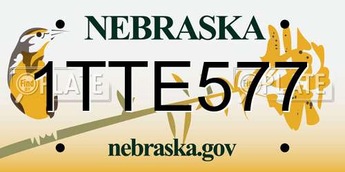 1TTE577 Nebraska License Plate