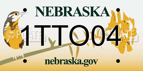 1TTO04 Nebraska License Plate