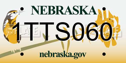 1TTS060 Nebraska License Plate