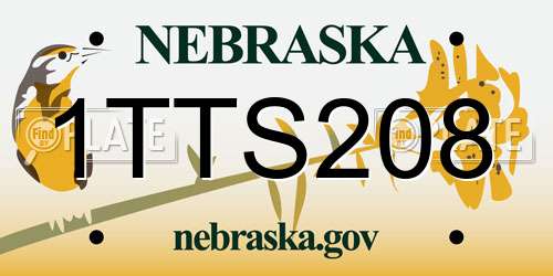 1TTS208 Nebraska License Plate