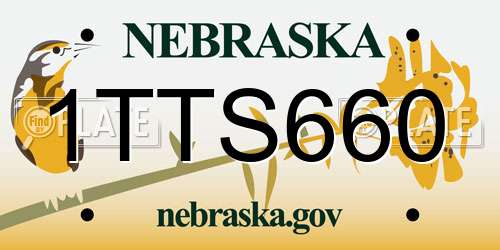 1TTS660 Nebraska License Plate