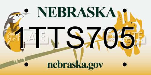 1TTS705 Nebraska License Plate