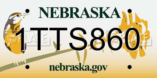 1TTS860 Nebraska License Plate