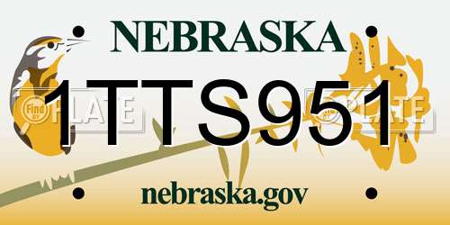 1TTS951 Nebraska License Plate